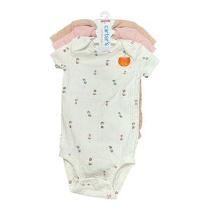 Carter's - NWT -  Floral Bodysuit Set - Cream and Pink
